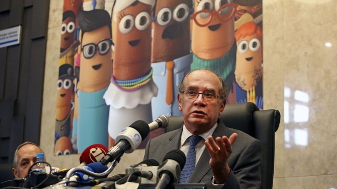 Gilmar Mendes, durante entrevista coletiva em São Paulo | Roberto Jayme/Ascom/TSE