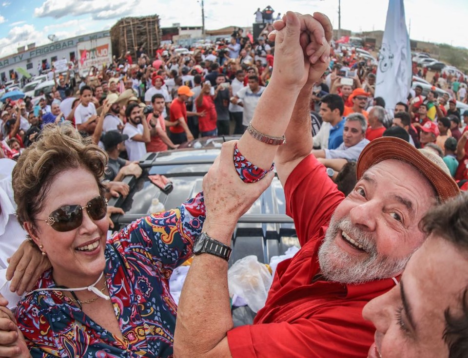 Dilma e Lula durante evento na Paraíba: clima de campanha eleitoral. | Ricardo Stuckert/Instituto Lula