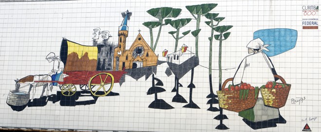 Detalhe do painel de Poty Lazarotto. | Antônio More / Gazeta do Povo