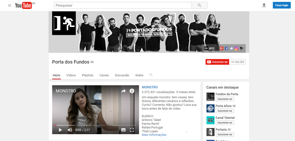 Canal do YouTube Porta dos Fundos é comprado por Dona da MTV e Nickelodeon | Reprodução/Youtube/