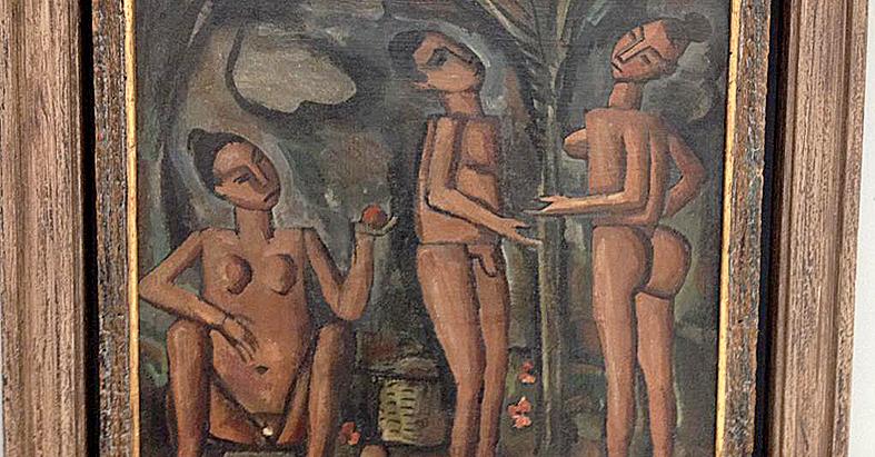 “Adan y Eva”, de Torres García, rasurada no MON | Rogério Galindo/Gazeta do Povo