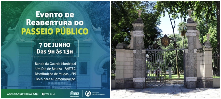 Imagem do Passeio Público usada no anúncio da prefeitura do Rio e do Passeio Público carioca. | /