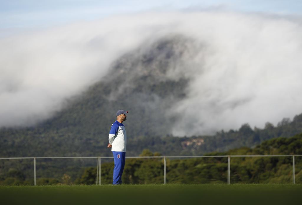 Cristian de Souza no último treino do Paraná no Ninho da Gralha antes da viagem para Natal. | Jonathan Campos/Gazeta do Povo