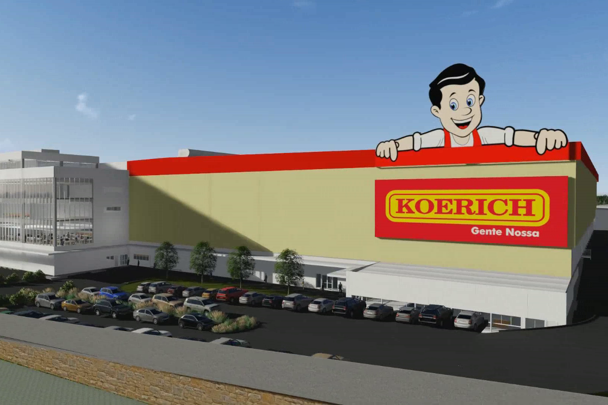 Representação virtual do novo centro de distribuição do Koerich, em Biguaçu-SC | KoerichDivulgação