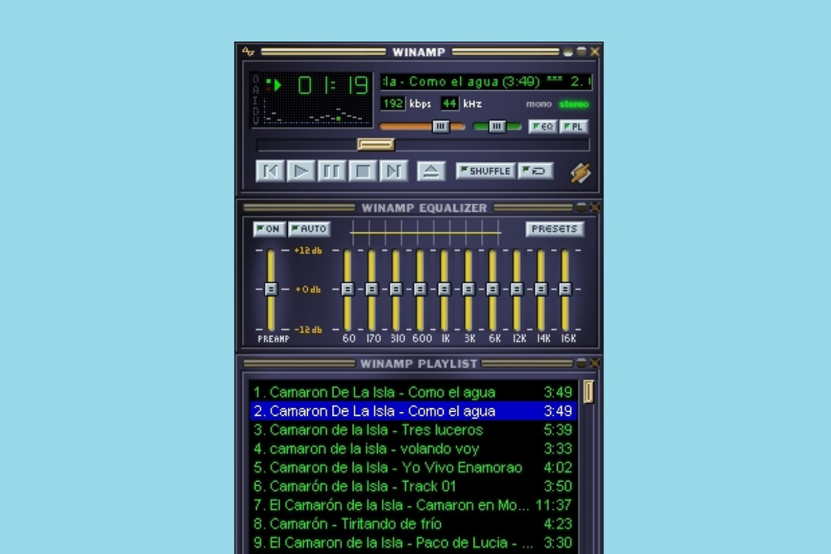 Winamp, popular app para ouvir MP3 nos anos 1990 e 2000 |