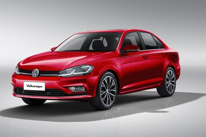 Projeção do novo sedã compacto Virtus, que na verdade teria porte aproximado ao do Jetta. | Projeção