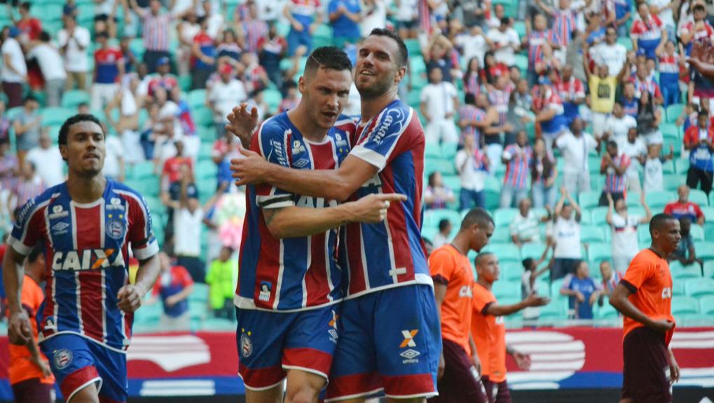 Bahia fez cinco gols ainda no primeiro tempo contra o Atlético. | ROMILDO DE JESUS/ESTADÃO CONTEÚDO