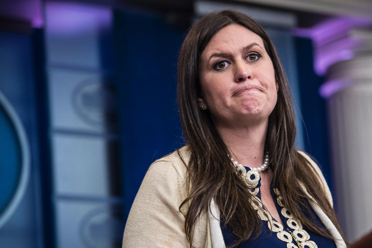 A vice-secretária de Imprensa, Sarah Sanders: gritos nos corredores da Casa Branca | Jabin Botsford/The Washington Post