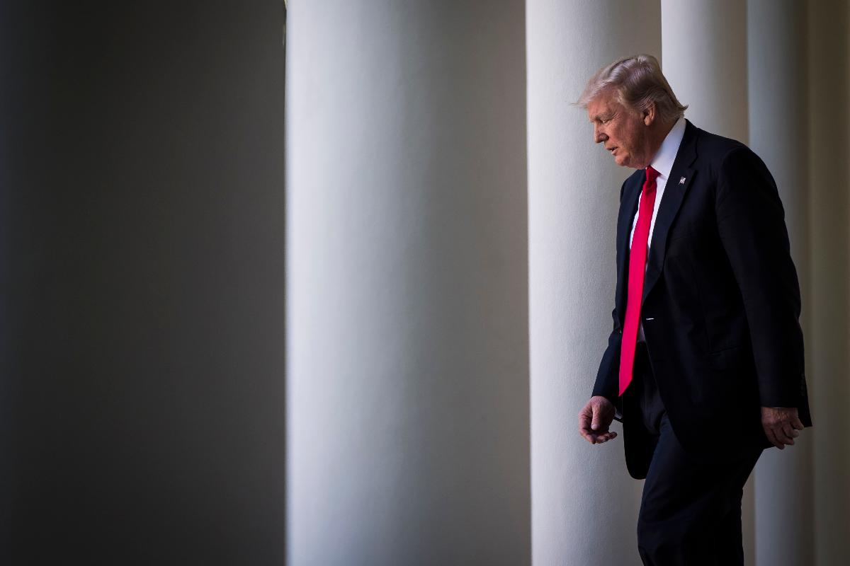 O presidente americano Donald Trump antes de anunciar a retirada dos EUA do Acordo Climático de Paris. | Jabin Botsford/The Washington Post