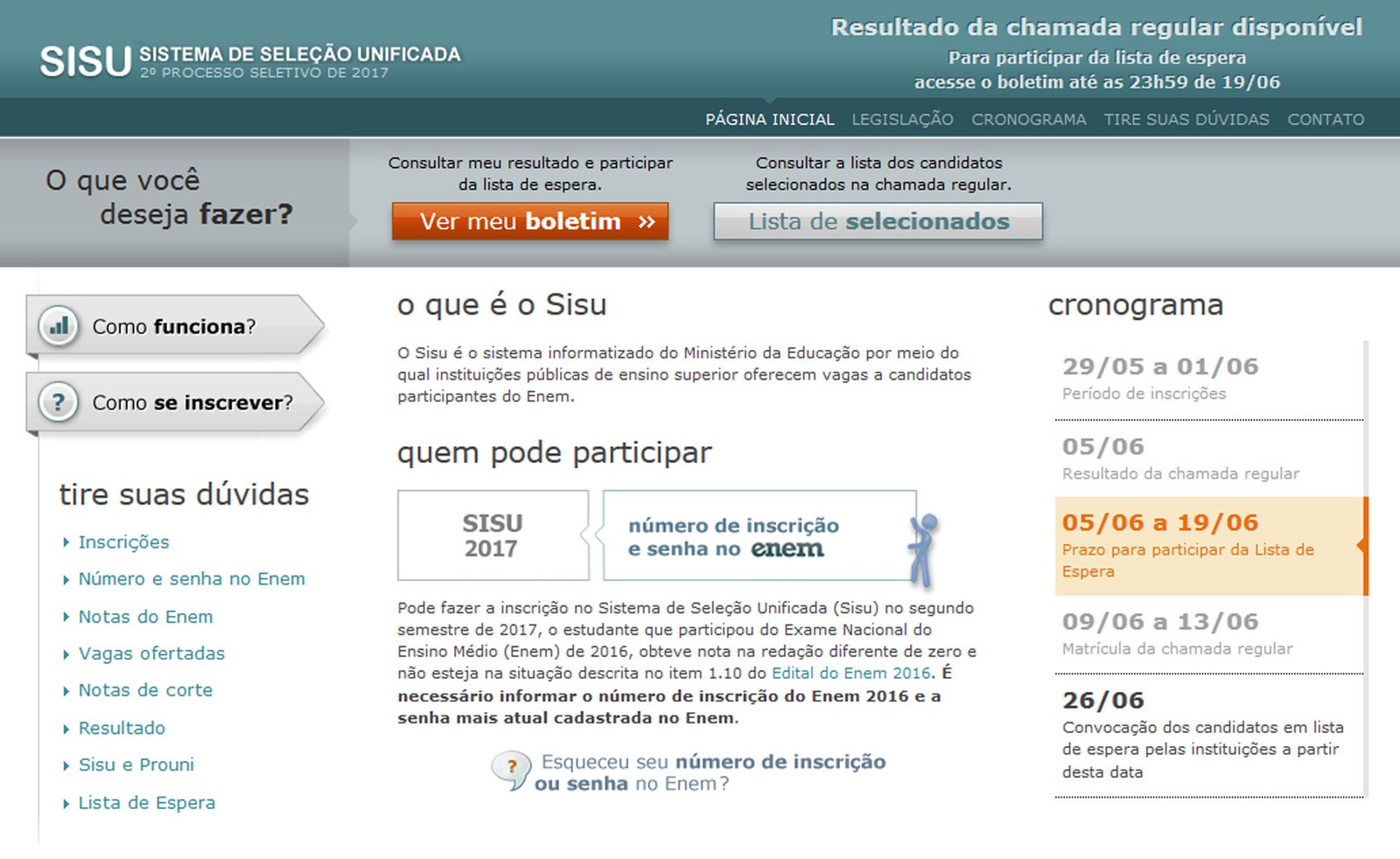 Termina nesta segunda-feira (19) o prazo para inscrições na lista de espera do Sisu | Reprodução/