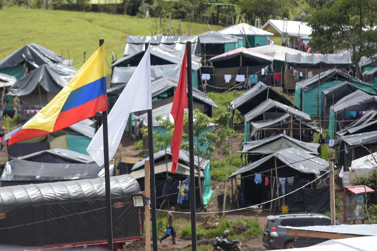 Visão geral da Zona de Normalização Transitória Mariana Paez, na Colômbia | RAUL ARBOLEDAAFP