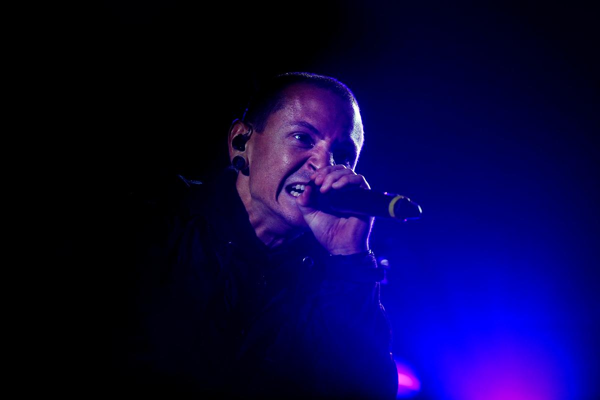 Chester Bennington durante o Rock in Rio Lisboa, em 2012 | PATRICIA DE MELO MOREIRA/AFP