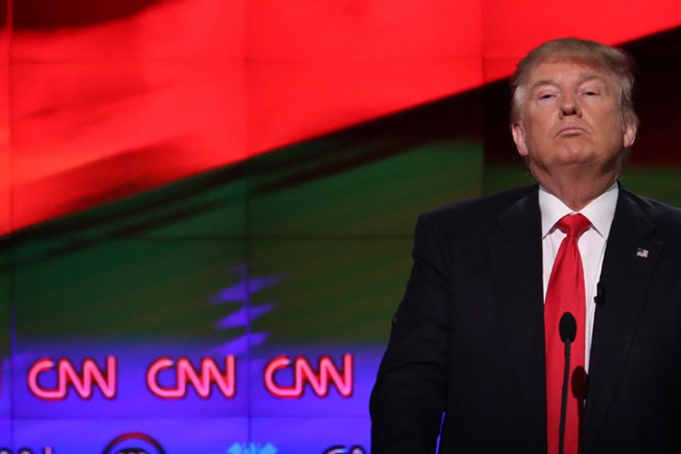 Trump em discurso durante campanha na CNN | Divulgação