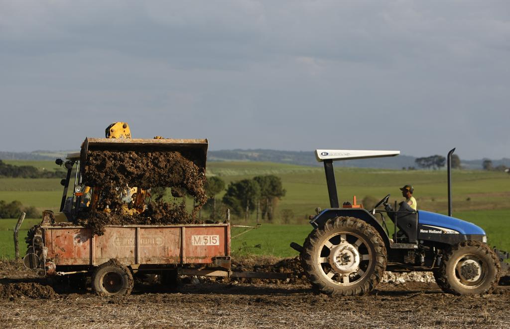 Uso de lodo de esgoto como adubo no Paraná, no município da Lapa. | Arquivo/Gazeta do Povo