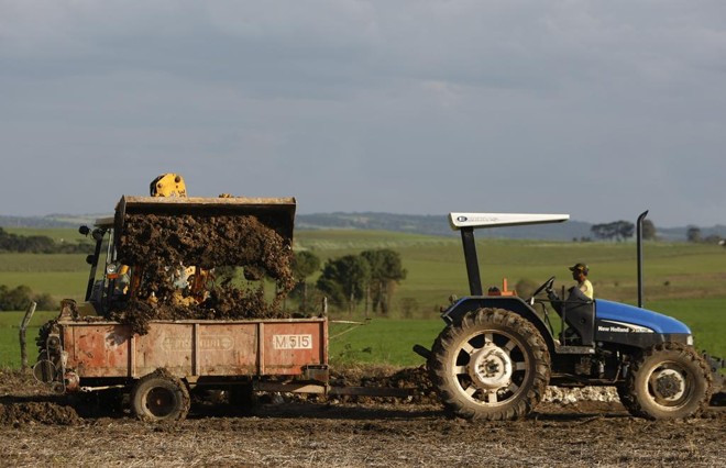 Uso de lodo de esgoto como adubo no Paraná, no município da Lapa. | Arquivo/Gazeta do Povo