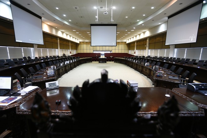 A sala onde são realizadas as reuniões do Pleno e do Órgão Especial do TJ-PR, em Curitiba. | Jonathan Campos/Gazeta do Povo