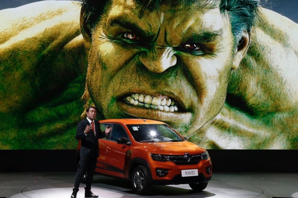 O presidente da Renault do Brasil, Luiz Pedrucci, durante o lançamento oficial do Kwid no Allianz Parque, em São Paulo. | Rodolfo BuhrerLa Imagem/ Renault