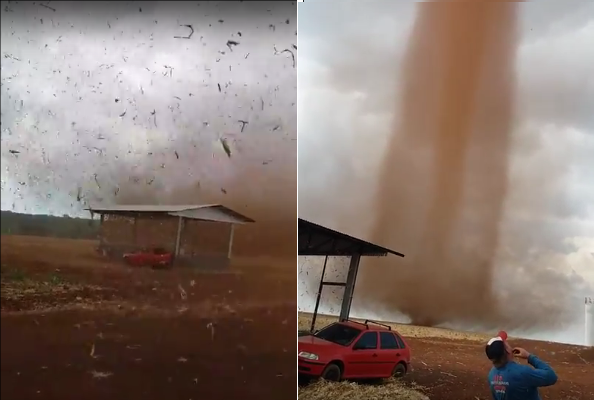 Suposto redemoinho paranaense foi gravado, na verdade, em Mato Grosso | Reprodução/YouTube