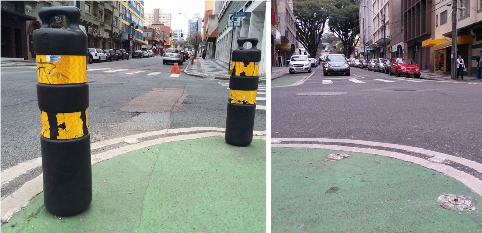 Área Calma vai ter mudanças no Centro; saiba como fica Com cilindro e sem cilindro: prefeitura decidiu descontinuar projeto experimental. | Cecília Tümler/Gazeta do Povo