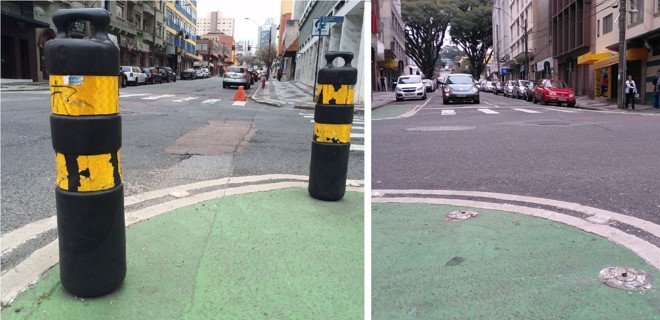 Com cilindro e sem cilindro: prefeitura decidiu descontinuar projeto experimental. | Cecília Tümler/Gazeta do Povo