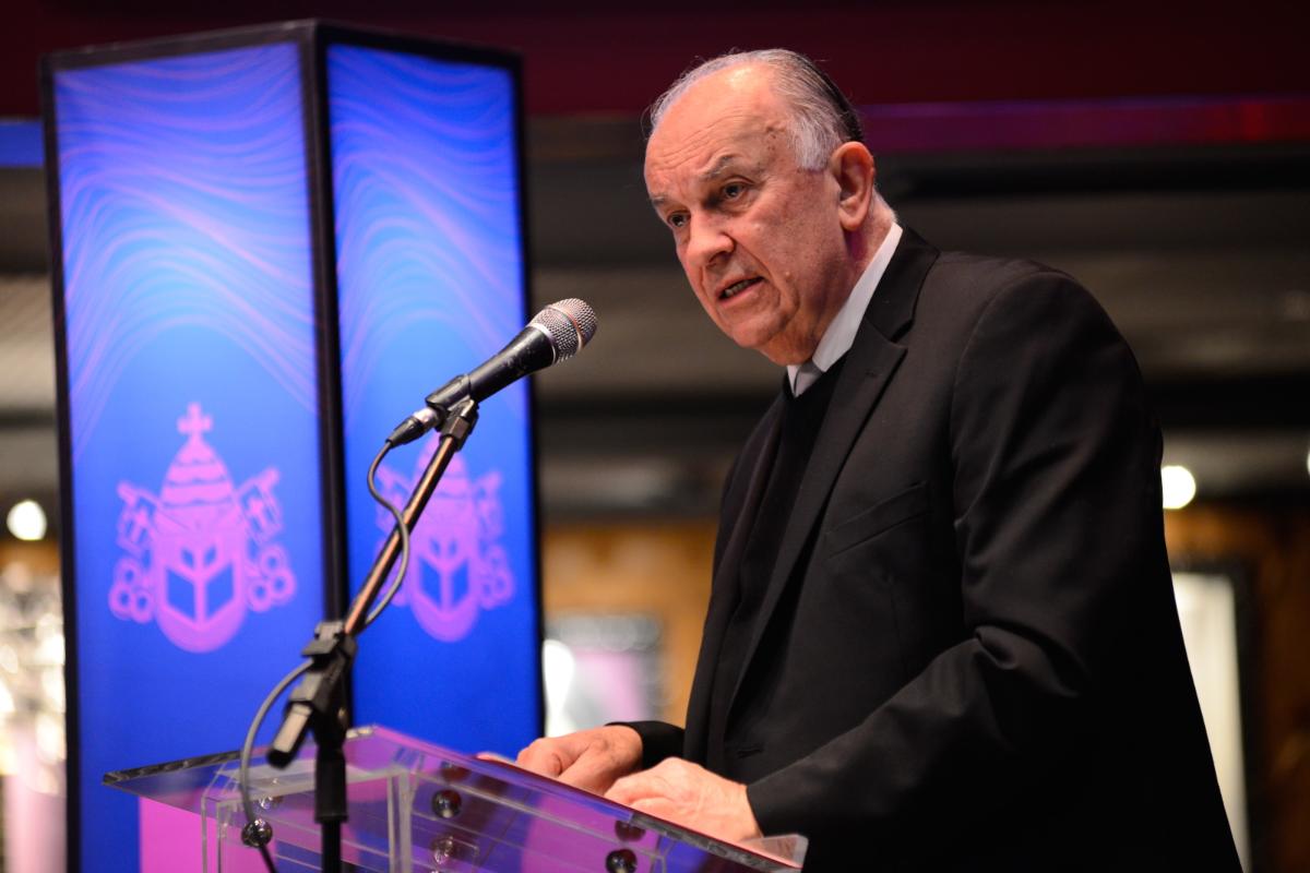 O reitor da PUCPR, Waldemiro Gremski, durante evento no Hard Rock Cafe Curitiba. | João BorgesPUCPR