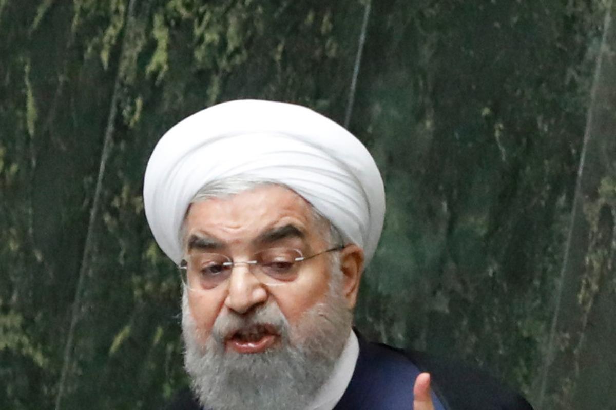O presidente iraniano, Hassan Rouhani, em um discurso para o parlamento em Teerã | STR/AFP
