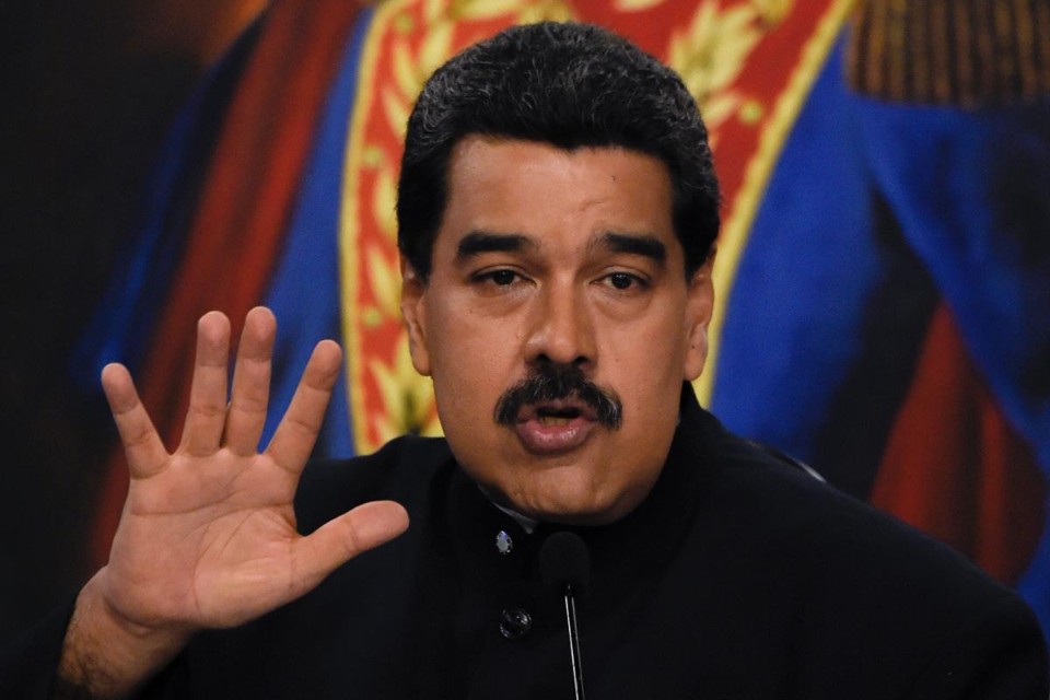 Presidente venezuelano, Nicolás Maduro, durante uma conferência no palácio presidencial de Miraflores em Caracas | JUAN BARRETO/AFP
