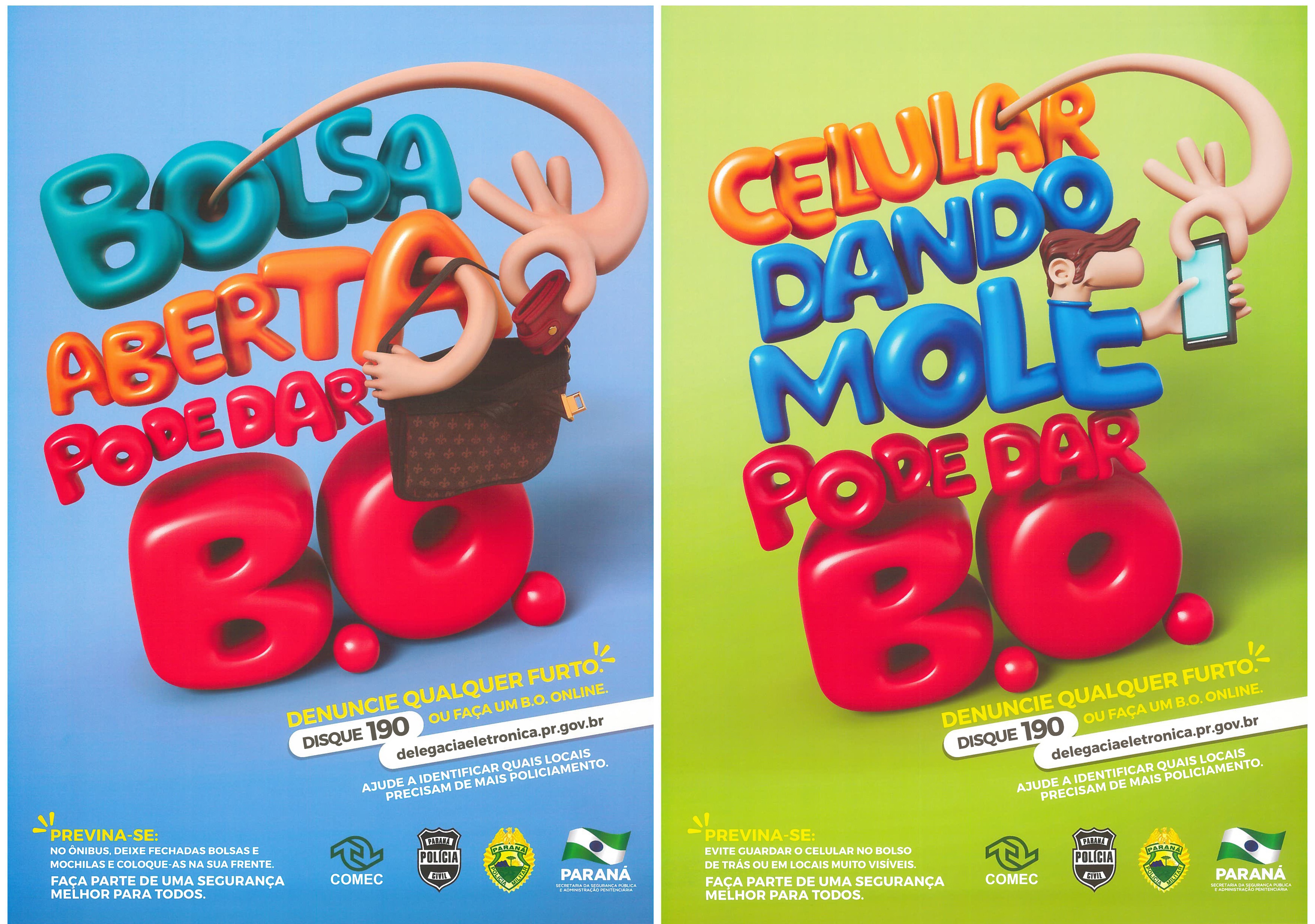 Cartazes sobre a importância do BO serão espalhados por ônibus da região metropolitana. | Divulgação/Governo do Paraná