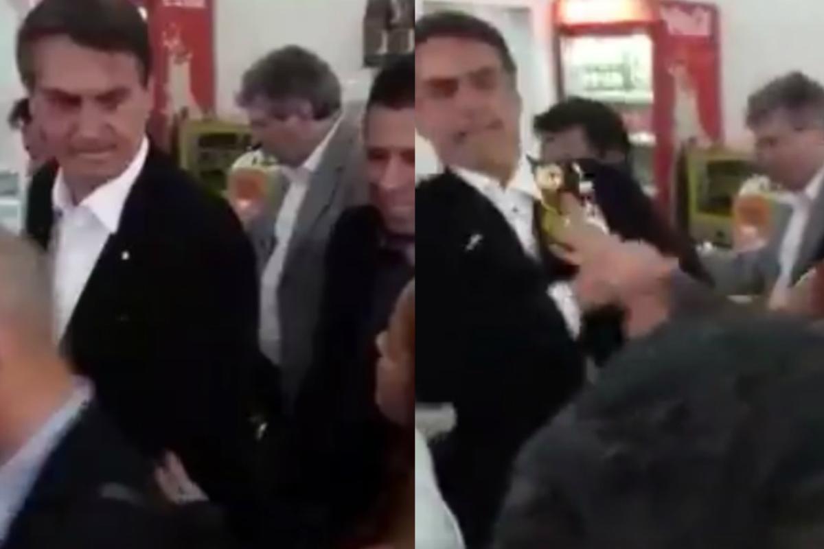 Bolsonaro levou ovada de manifestante durante uma visita a Ribeirão Preto (SP). | Reprodução/Facebook