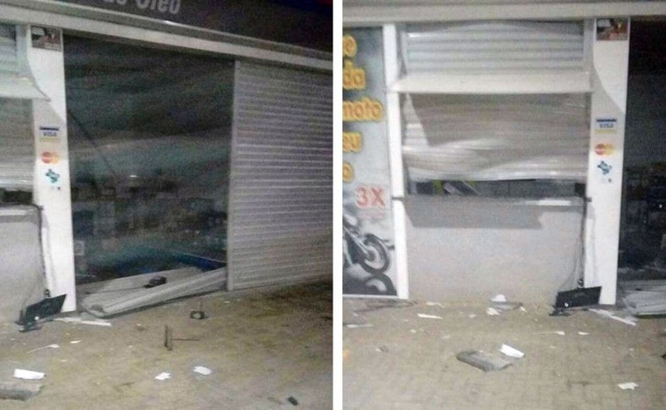 Caixa eletrônico dentro do posto de combustíveis foi explodido em Campo Magro. | /