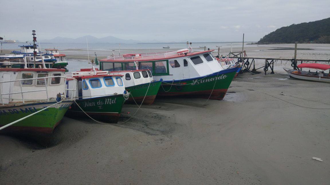 Fenômeno deixou muitas embarcações encalhadas neste fim de semana | Robson Paiter/Agora Litoral