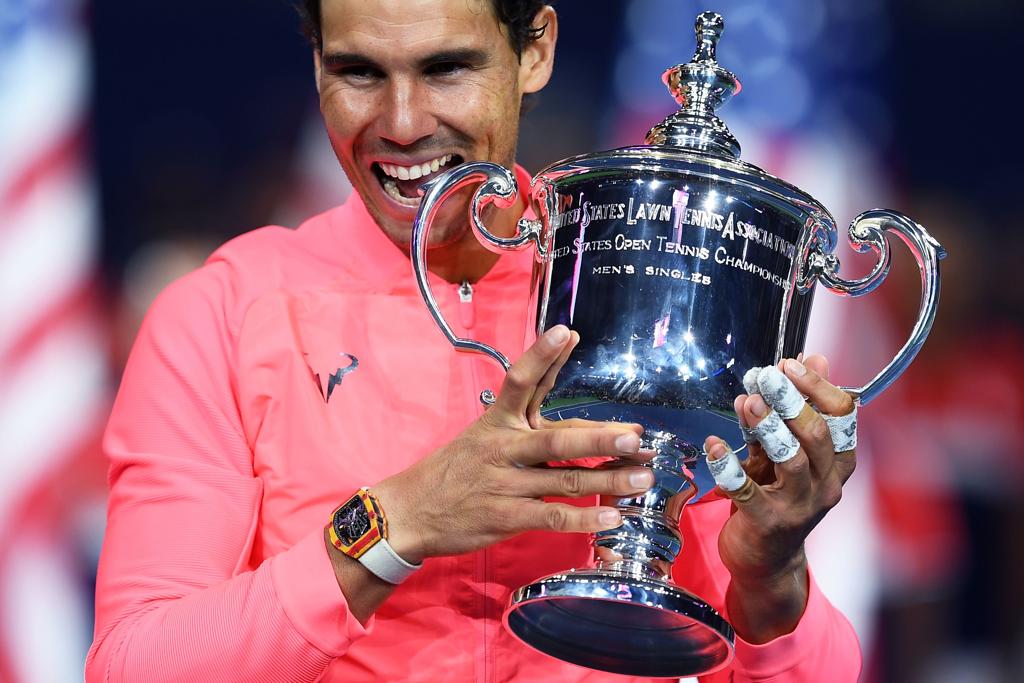 Rafael Nadal conquistou seu 16º título de Grand Slam, apenas três a menos que o recordista Roger Federer, | JEWEL SAMAD/AFP