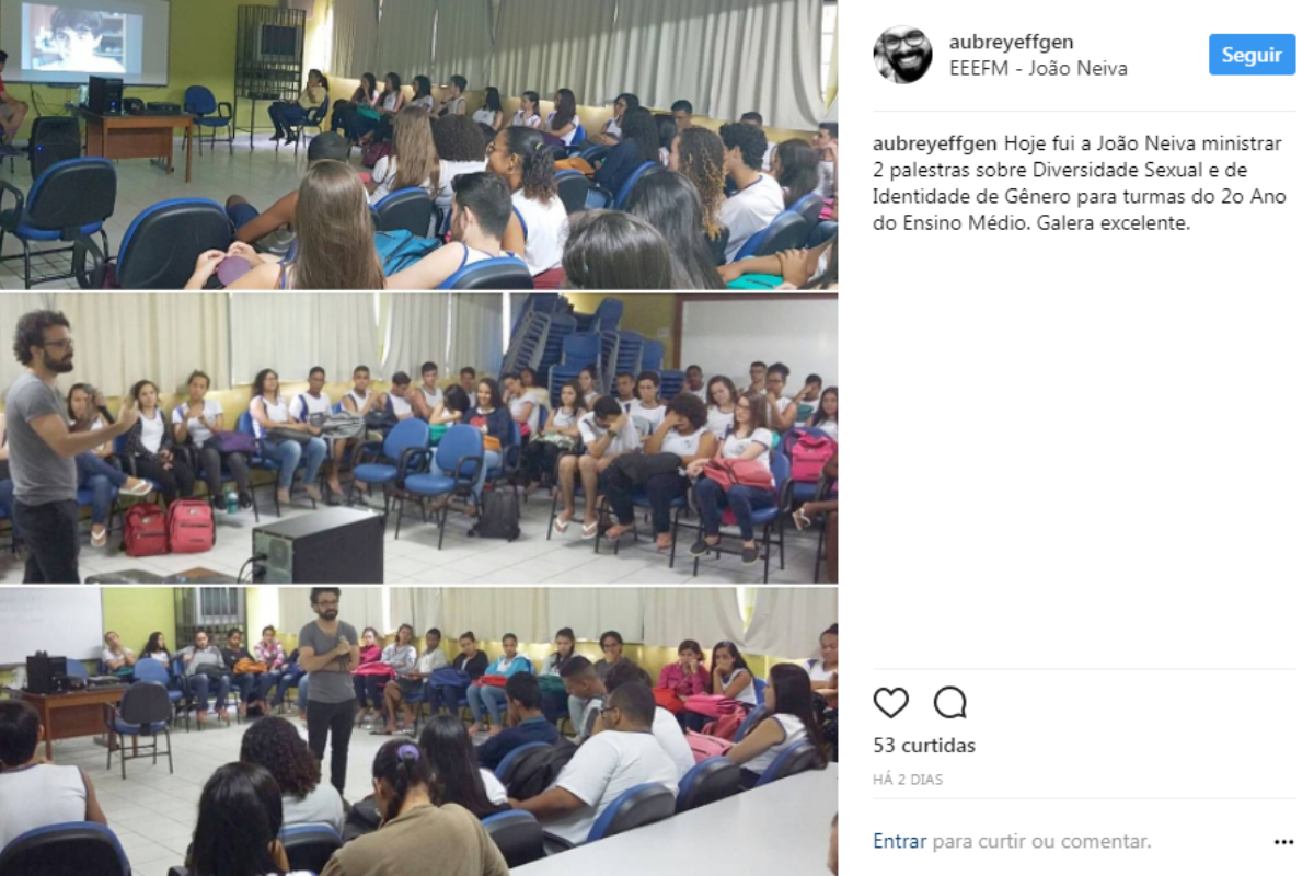 O prório Audrey Effgen divulgou a atividade em sua página no Instagram | Reprodução