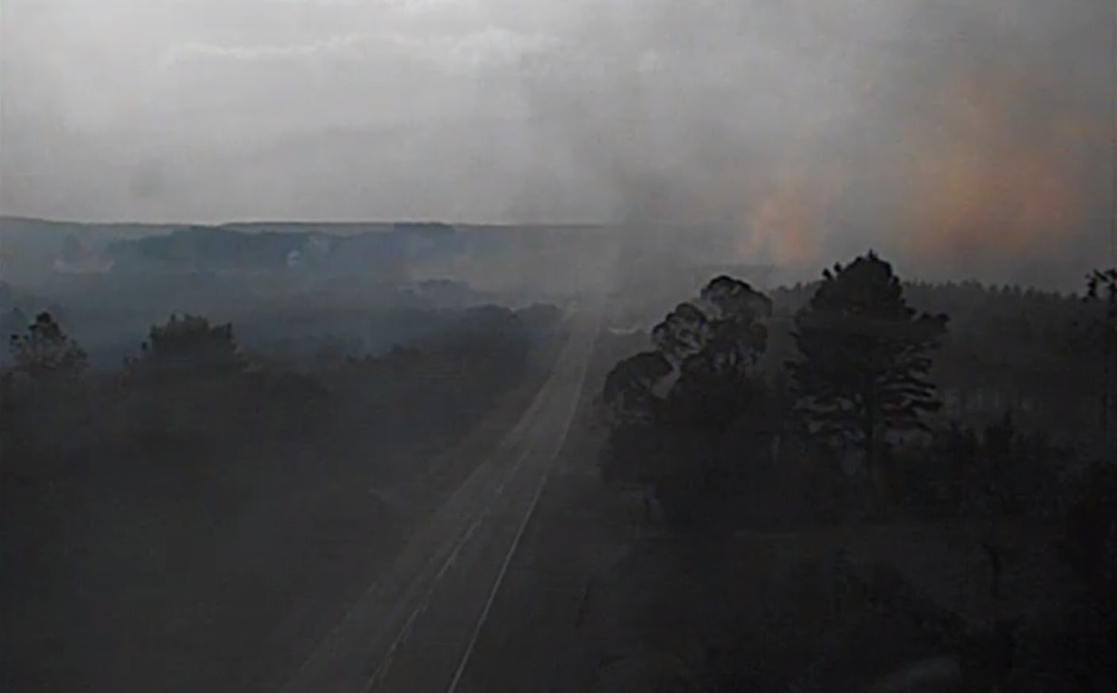 Incêndio começou cerca de três quilômetros | Autopista Planalto Sul