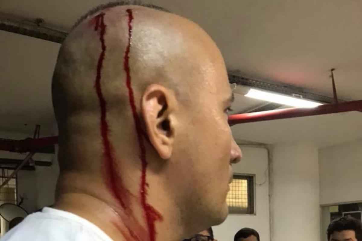 Seguranças da universidade apareceram apenas ao final da confusão. | Reprodução/Facebook.