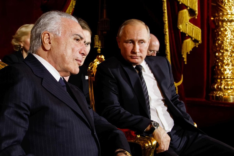 O presidente Michel Temer em encontro com Vladimir Putin na Rússia: teriam os russos interesse em influenciar a eleição brasileira? | Beto Barata/
PR