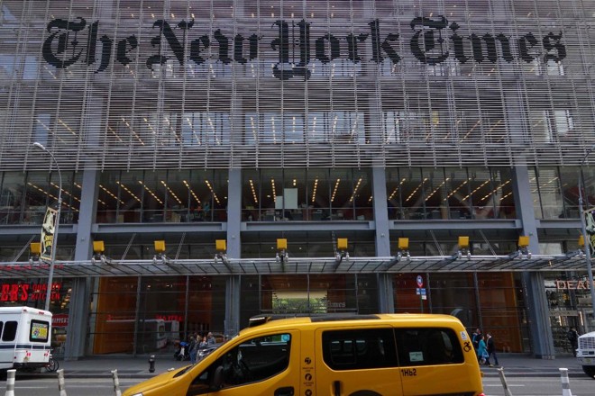Sede no New York Times na Oitava Avenida. | DON EMMERT/AFP