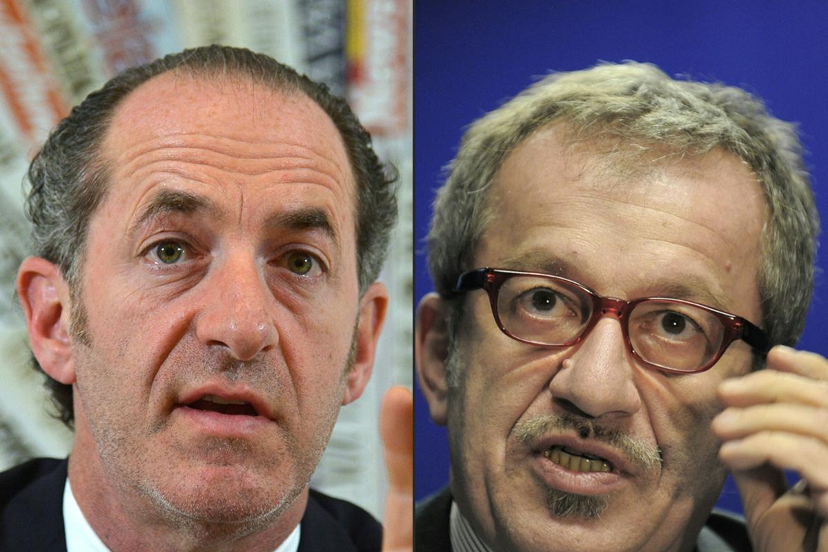 O presidente regional de Vêneto, Luca Zaia, e o presidente da região da Lombardia, Roberto Maroni: governo italiano disse que está disposto a conversar com ambos | ALBERTO PIZZOLI/AFP