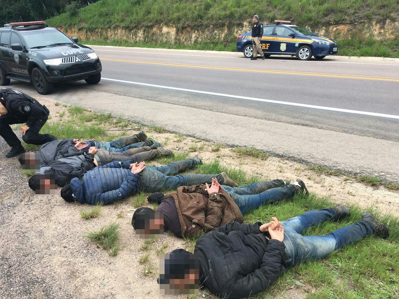 Polícia Rodoviária Federal acompanhou o grupo por câmeras e passou toda a movimentação ao Cope. | PRF/