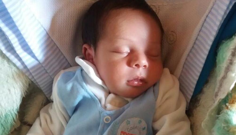 Pais recorreram à Justiça para batizar o bebê como Rerynk. | Arquivo familiar/