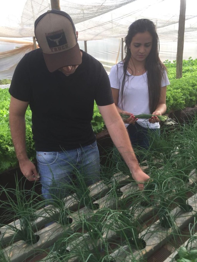 A produtora rural Flávia Coral e o namorado João Paulo Dias concorrem com um projeto no setor de sericicultura, que é a criação de bichos-da-seda. Atualmente, a família trabalha com grãos e hortaliças em Engenheiro Beltrão, no Noroeste do estado. | Flávia Coral