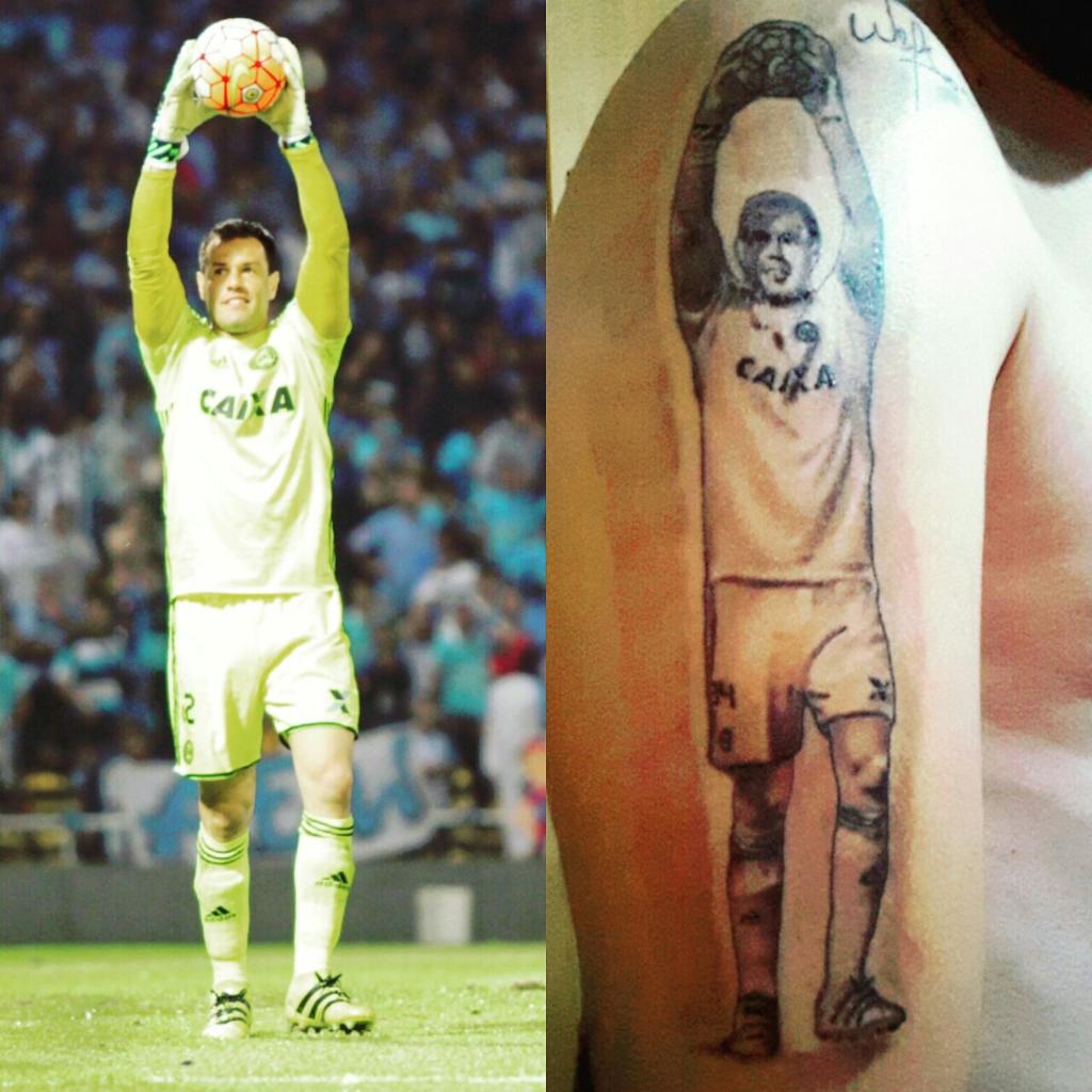 Tatuagem do goleiro Wilson é um exemplo da admiração dos torcedores pelo goleiro do Coritiba. | Reprodução Instagram/