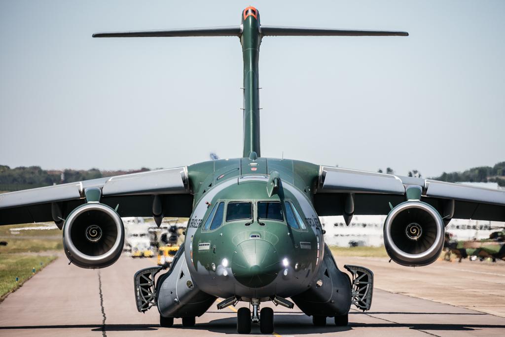 Avião de transporte militar multimissão KC-390, uma das novidades da Embraer para 2018. | Adrien Daste/Embraer