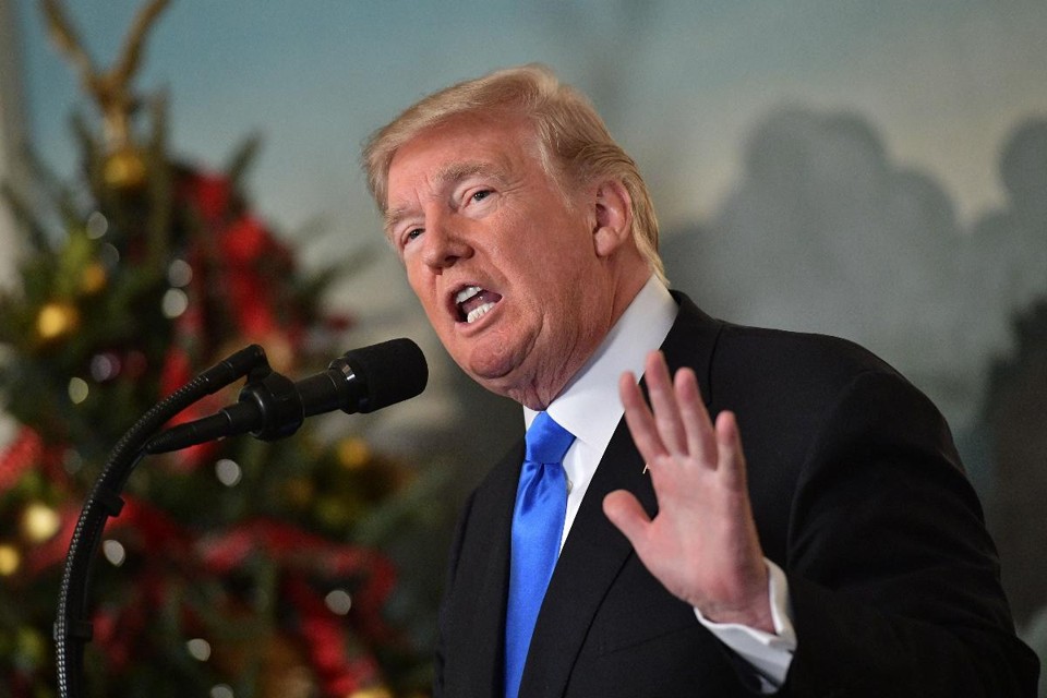 Presidente Donald Trump fez seu anúncio sobre a embaixada americana em Israel nesta quarta-feira | MANDEL NGAN/AFP