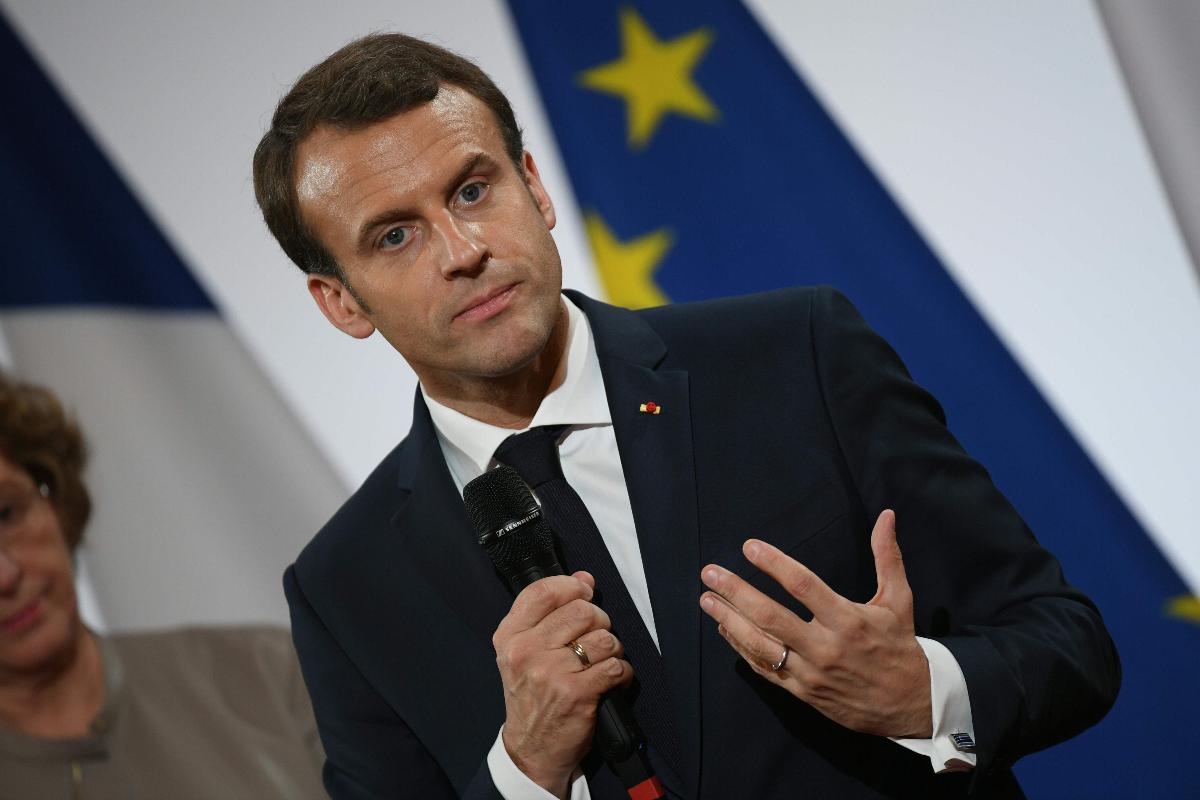 O presidente da frança, Emmanuel Macron, elencou uma série de medidas para um "pacto de igualdade entre homens e mulheres". | CHRISTOPHE ARCHAMBAULTAFP