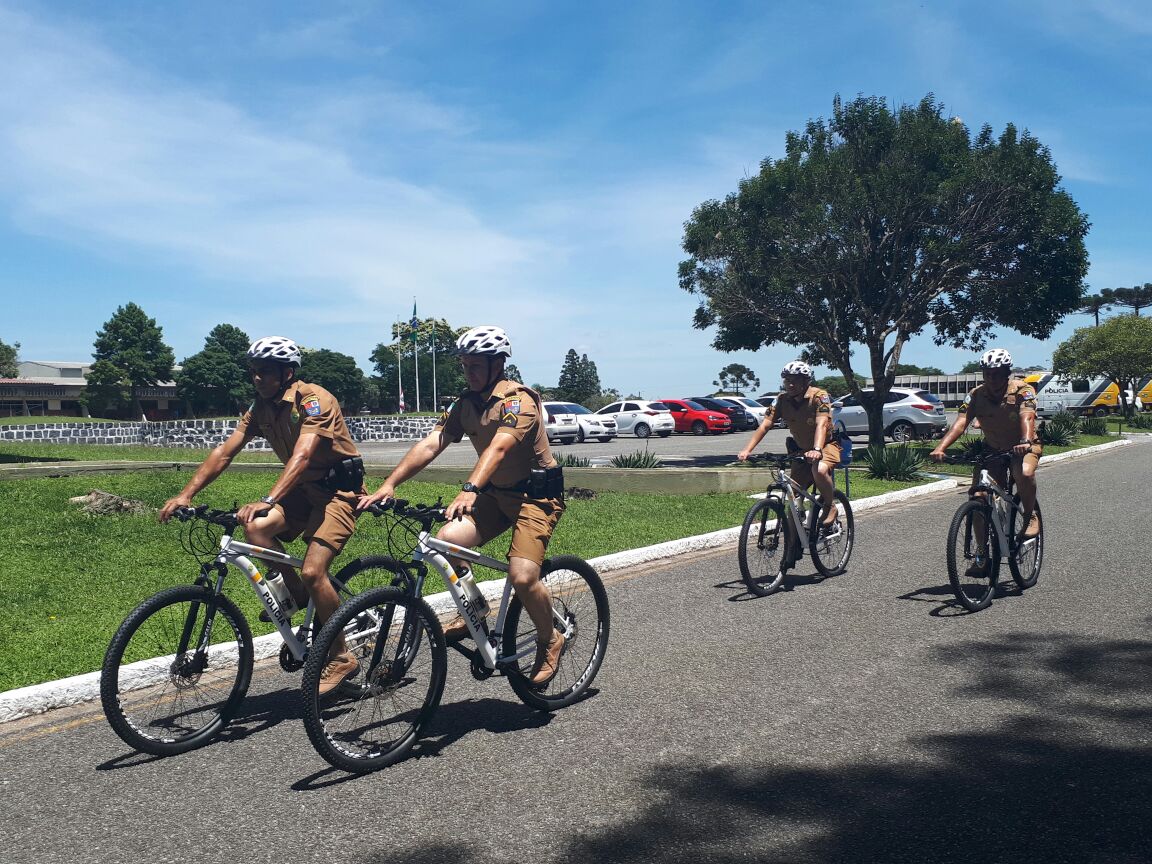 Bicicletas que serão utilizadas pelos PMs nos parques de Curitiba foram doadas. | Gazeta do Povo/Gazeta do Povo