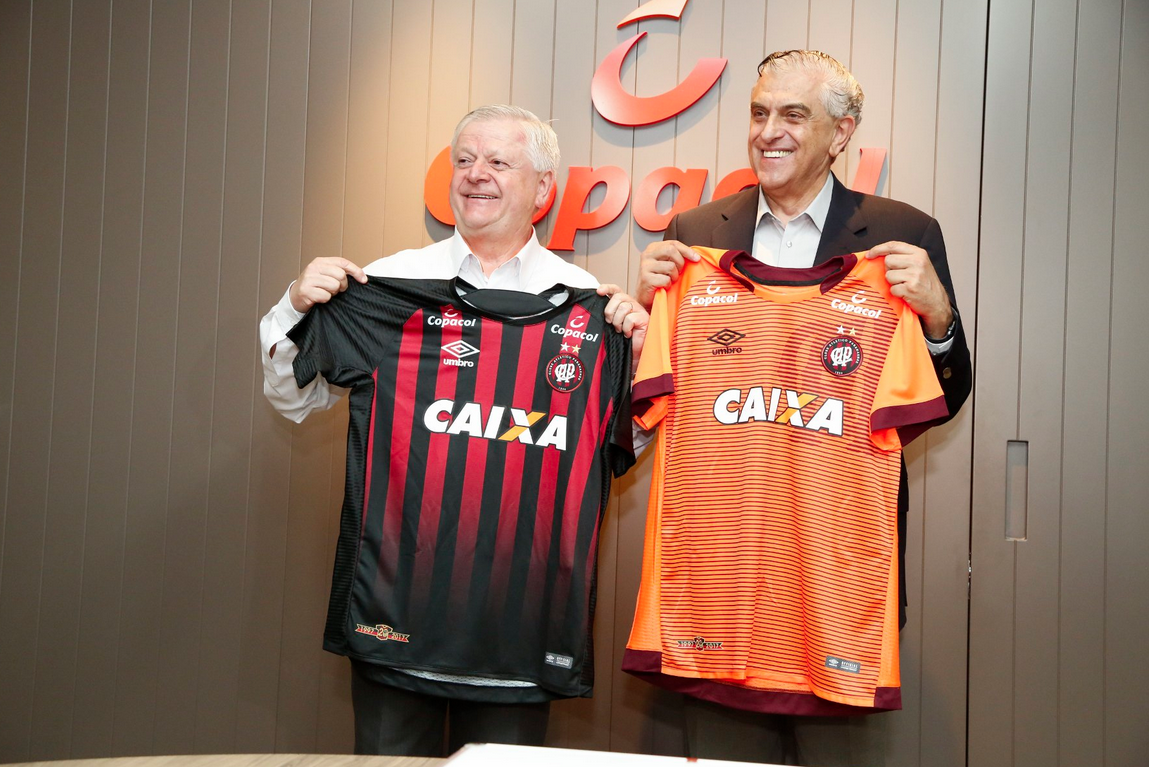 Valter Pitol, presidente da Copacol, e Mario Celso Petraglia, presidente do Conselho Deliberativo do Atlético. | Site Oficial do Atlético