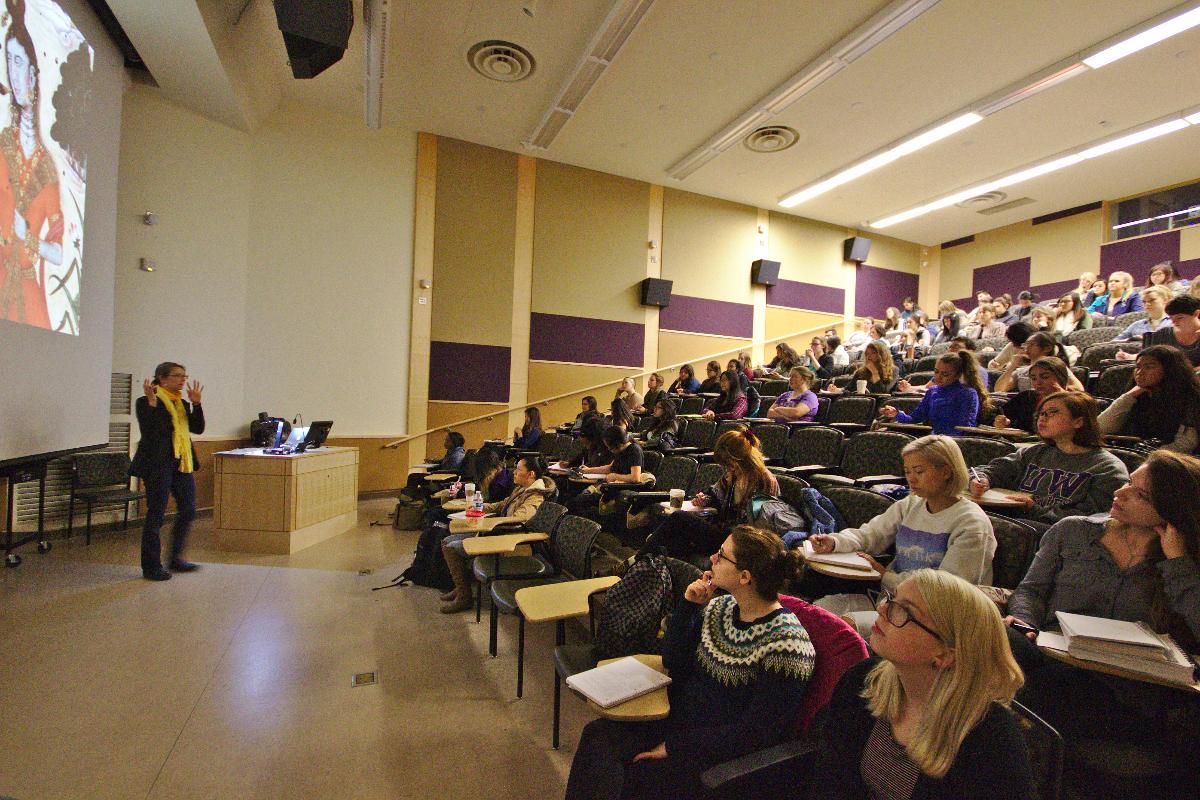 Aula de “Feminismo Global” na Universidade de Washington. |