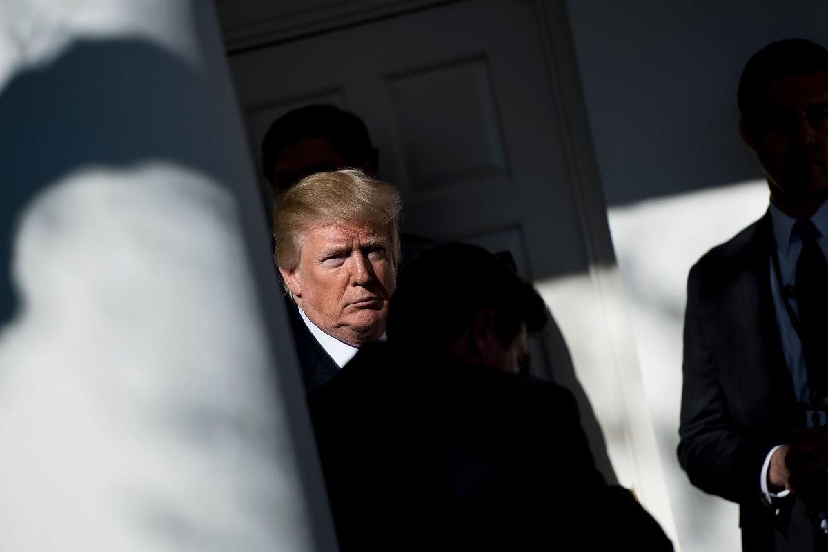 O presidente dos EUA, Donald Trump, durante a cerimônia do evento "Marcha para a Vida" e líderes anti-aborto, em 19 de janeiro de 2018 | BRENDAN SMIALOWSKI/AFP