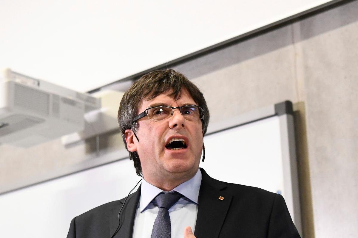 O ex-líder catalão Carles Puigdemont durante um discurso na Universidade de Copenhague, em 22 de janeiro de 2018 | JONATHAN NACKSTRAND/AFP